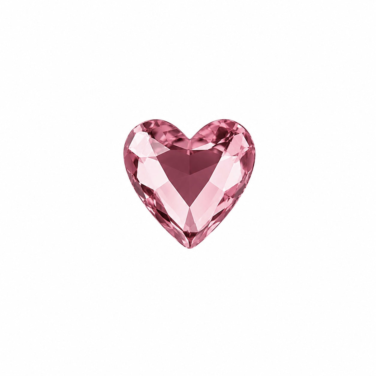 Austrian Heart-Shaped Flatback Rhinestone Non-Hot Fix Pink Rose