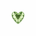 Austrian Heart-Shaped Flatback Rhinestone Non-Hot Fix Peridot